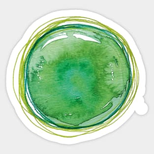 Abstract green watercolor paint illustration texture design Sticker